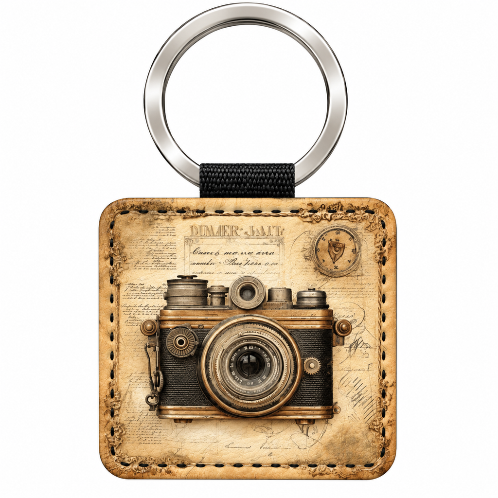 Portachiavi Quadrato 5x5 cm "il fotografo vintage"