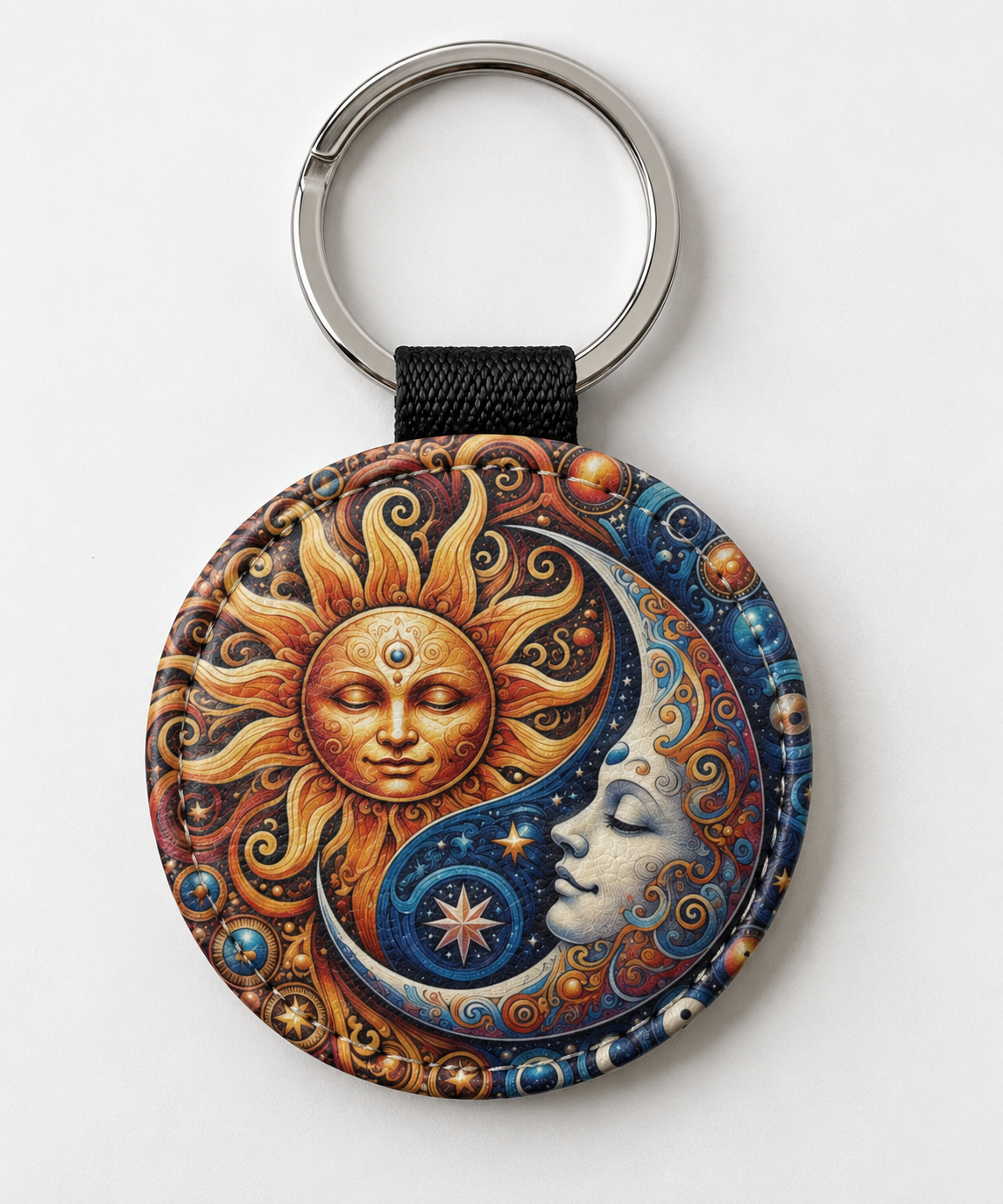 Portachiavi Rotondo "Sole e Luna" ...Retro a Scelta