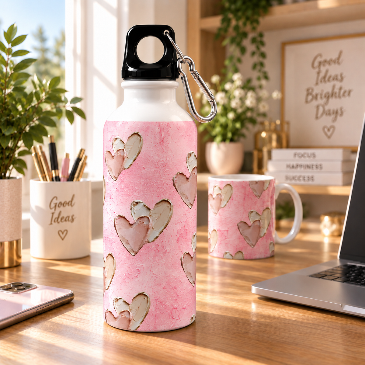 Borraccia "Cuori" in Alluminio Decorata a Sublimazione_750ml