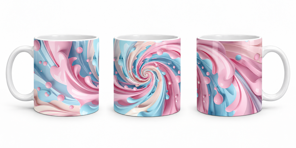 Tazza Artistica con Stampa Astratta Swirl 10 oz